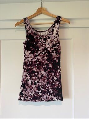 Mossimo Supply Co. Dark Purple and White Marble-Print Tank Top